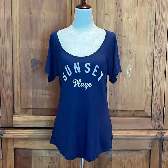 Sundry Supima Cotton Navy Blue Short Sleeve Graphic Tee Sz. 2 - Picture 2 of 12